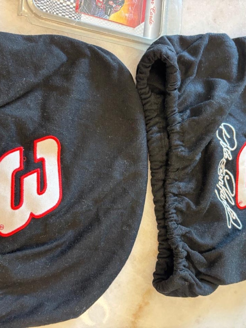 Dale Earnhardt Sr #3 NASCAR Black Embroidered Seat Headrest Covers Lot of 2 #N10